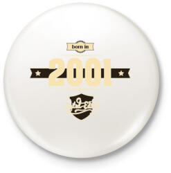 printfashion born-in-2001-cream-choco - Kitűző, hűtőmágnes - Fehér (3076880)