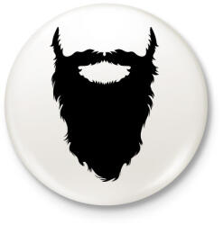 printfashion Beard - Kitűző, hűtőmágnes - Fehér (3081065)