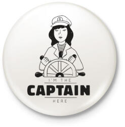 printfashion Én vagyok itt a kapitány - Kitűző, hűtőmágnes - Fehér (5502936)