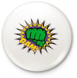 printfashion Képregényes ököl - Kitűző, hűtőmágnes - Fehér (4188194)