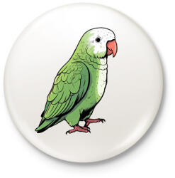 printfashion Papagáj - Kitűző, hűtőmágnes - Fehér (13957646)