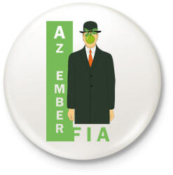 printfashion René Magritte - Az ember fia - Kitűző, hűtőmágnes - Fehér (6730754)