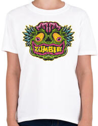 printfashion Zombie face - zombi arc graffiti - Gyerek póló - Fehér (5529628)