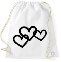 printfashion Black hearts - Sportzsák, Tornazsák - Fehér (2187904)