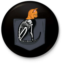 printfashion ZSEB-Cica röntgen - Kitűző, hűtőmágnes - Fekete (3092216)