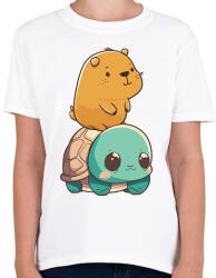printfashion Capybara és teknős - Gyerek póló - Fehér (13995025)
