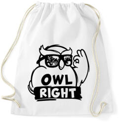 printfashion Owl right - Sportzsák, Tornazsák - Fehér (4194489)