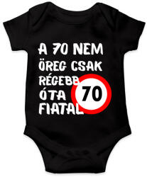 printfashion 70 éves Fehér. - Baba Body - Fekete (16111664)