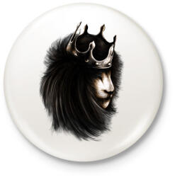 printfashion Oroszlán trón - Kitűző, hűtőmágnes - Fehér (3075319)