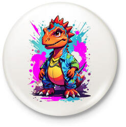printfashion Dino - Kitűző, hűtőmágnes - Fehér (15002790)