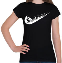 printfashion nike márkaparódia fehér - Női póló - Fekete (10811885)