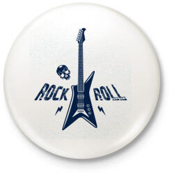 printfashion Rock and roll - Kitűző, hűtőmágnes - Fehér (14011317)