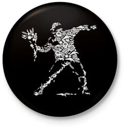 printfashion Virág vandalizmus - Kitűző, hűtőmágnes - Fekete (3092430)