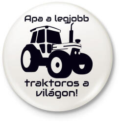 printfashion Traktoros Apa - Kitűző, hűtőmágnes - Fehér (3075380)