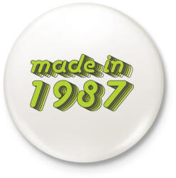 printfashion made-in-1987-green-grey - Kitűző, hűtőmágnes - Fehér (3076244)