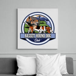 printfashion Basset hound kutya club - Vászonkép - Fehér (6641355)