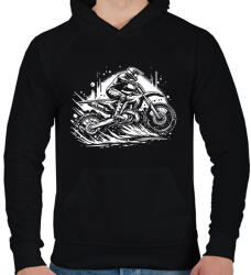 printfashion Motocross - Férfi kapucnis pulóver - Fekete (16733775)