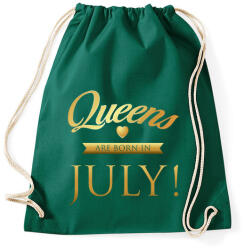 printfashion Queens are born in. - Sportzsák, Tornazsák - Sötétzöld (270184)