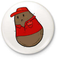 printfashion Mekis krumpli - Kitűző, hűtőmágnes - Fehér (14962301)