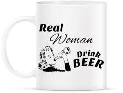 printfashion Real Women Drink BEER - Bögre - Fehér (789750)