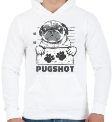 printfashion Bűnöző mopsz - Férfi kapucnis pulóver - Fehér (12037739)