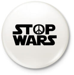 printfashion STOP WARS - Kitűző, hűtőmágnes - Fehér (11453763)