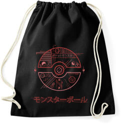 printfashion Pokélabda - Sportzsák, Tornazsák - Fekete (311300)