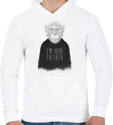 printfashion I'm your father - Férfi kapucnis pulóver - Fehér (245139)