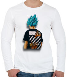 printfashion Drip Goku minta (Dragon Ball) - Férfi hosszú ujjú póló - Fehér (11876030)