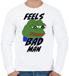 printfashion Feels bad man meme - Férfi pulóver - Fehér (5963890)