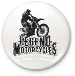 printfashion Legend Motorcycles - Kitűző, hűtőmágnes - Fehér (4637390)