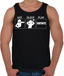 printfashion Eat, Sleep, Play Fortnite - Férfi atléta - Fekete (948426)