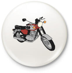 printfashion Jawa 350 - Kitűző, hűtőmágnes - Fehér (5100225)