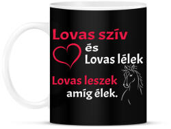 printfashion Lovas szív és lovas lélek. . . - Bögre - Fekete (4775790)