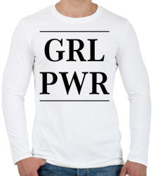 printfashion Girl Power - Férfi hosszú ujjú póló - Fehér (2916292)