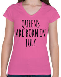 printfashion A királynők júliusban születnek - Női V-nyakú póló - Rózsaszín (268853)