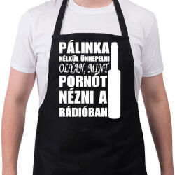 printfashion Pálinka nélkül nincs ünneplés - Kötény - Fekete (4939333)