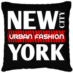 printfashion New York City - Párnahuzat, Díszpárnahuzat - Fekete (4387543)