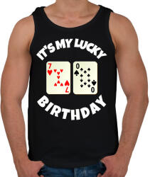printfashion 70 POKER SZÜLINAP - Férfi atléta - Fekete (9848088)