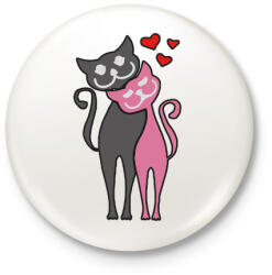 printfashion Catslove - Kitűző, hűtőmágnes - Fehér (3083739)