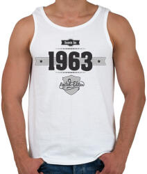 printfashion born-in-1963-(dark&lightgrey) - Férfi atléta - Fehér (470542)