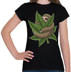 printfashion Chilling Sloth - Női póló - Fekete (6592438)