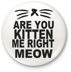 printfashion Cicózol velem? meoww - Kitűző, hűtőmágnes - Fehér (3083856)