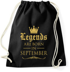 printfashion A legendák szeptemberben születnek - Sportzsák, Tornazsák - Fekete (333437)