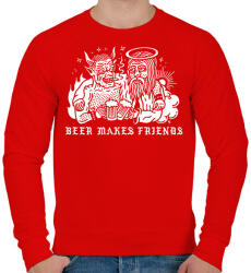 printfashion Drink beer for friends - Férfi pulóver - Piros (2396568)