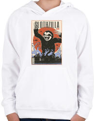 printfashion Lajhár godzilla - Gyerek kapucnis pulóver - Fehér (14099588)