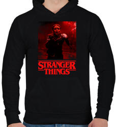 printfashion stranger things - Férfi kapucnis pulóver - Fekete (7478871)