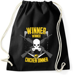 printfashion PUBG - WINNER WINNER CHICKEN DINNER - Sportzsák, Tornazsák - Fekete (826497)