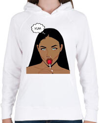 printfashion yummm - Női kapucnis pulóver - Fehér (2057592)