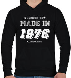 printfashion 1976 - Férfi kapucnis pulóver - Fekete (4049121)